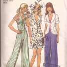 Simplicity 5689 (1973) Vintage Unlined Jacket Halter Mini Skirt Wide Leg Pants Pattern Size 12 UNCUT