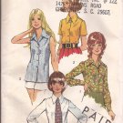 Simplicity 5022 (1972) Vintage Classic Button Front Shirt Top Blouse Tie Pattern Size 12 UNCUT