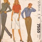 McCalls 7555 (1981) Jean Pants Skirt Pattern Personalized Instructions Size 16 UNCUT