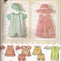 Simplicity 4243 (2006) Infants Romper Dress Top Panties Hats Pattern Size XXS XS S M L UNCUT