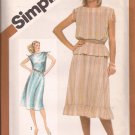 Simplicity 9960 (1981) Pullover Drawstring Shoulder Dress Top Ruffle Skirt Pattern Size 14 UNCUT