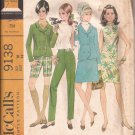 McCalls 9138 (1968) Vintage Dress Blouse Skirt Jacket Pants Shorts Pattern Size 16