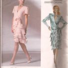 Vogue(1987) Designer Bellville Sassoon Dress Flounce Tier Pattern Size 12 UNCUT