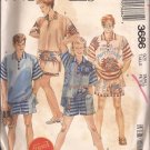 McCalls 3686 (1988) Misses Mens Teens Top Shorts Pattern Size Small UNCUT