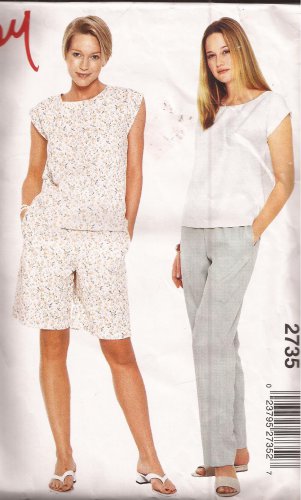 McCalls 2735 (2000) Easy Pull-on Pants Shorts Pullover Top Pattern Size 16 18 20 22 UNCUT