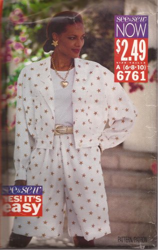 Butterick 6761 (1993) See & Sew Jacket Split Skirt Pattern Size 6 8 10 UNCUT