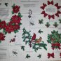 Christmas Wreath Bows Poinsetta Red Birds Fabric Applique