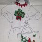 Christmas Wreath Bows Poinsetta Red Birds Fabric Applique