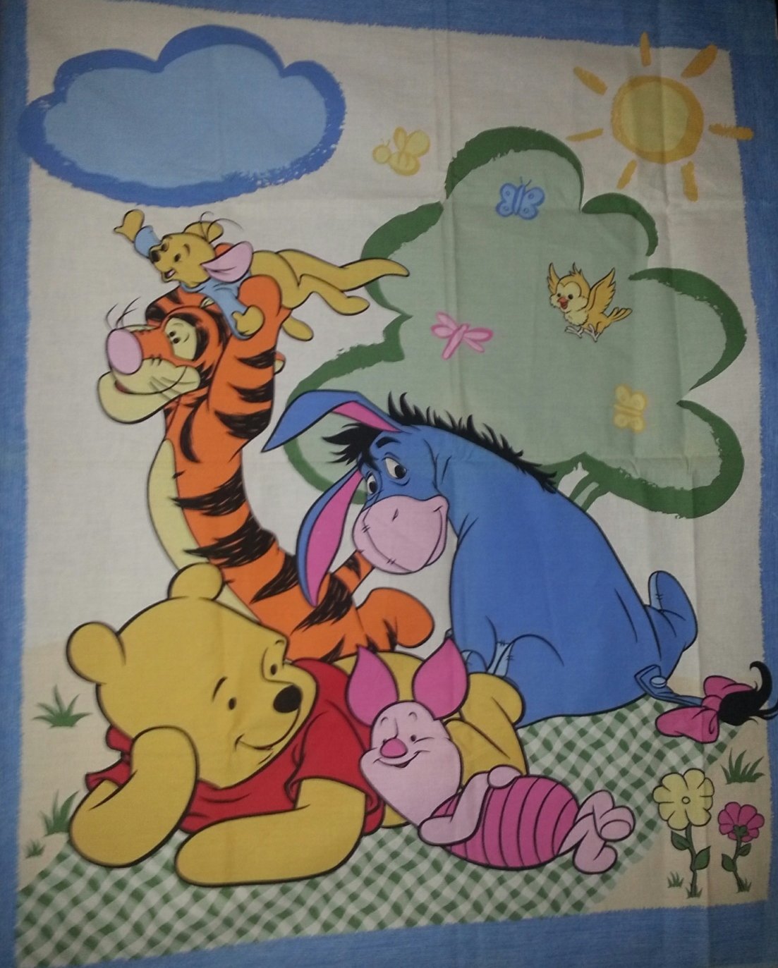 Winnie the Pooh Tigger Piglet Eyore Baby Child Blanket Quilt Top