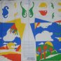 Vintage 1987 Prehistoric Dianosaur Panarama Stuffed Cut and Sew Panel Fabric