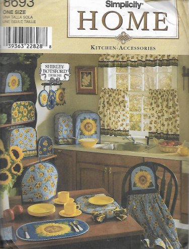 Simplicity 8693 (1999) Kitchen Curtain Apron Potholder Appliance Cover Placemat Etc Pattern UNCUT