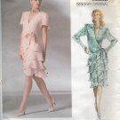 Vogue 1891 (1987) Wrap Drop Waist Flounce Dress Pattern Size 12 UNCUT
