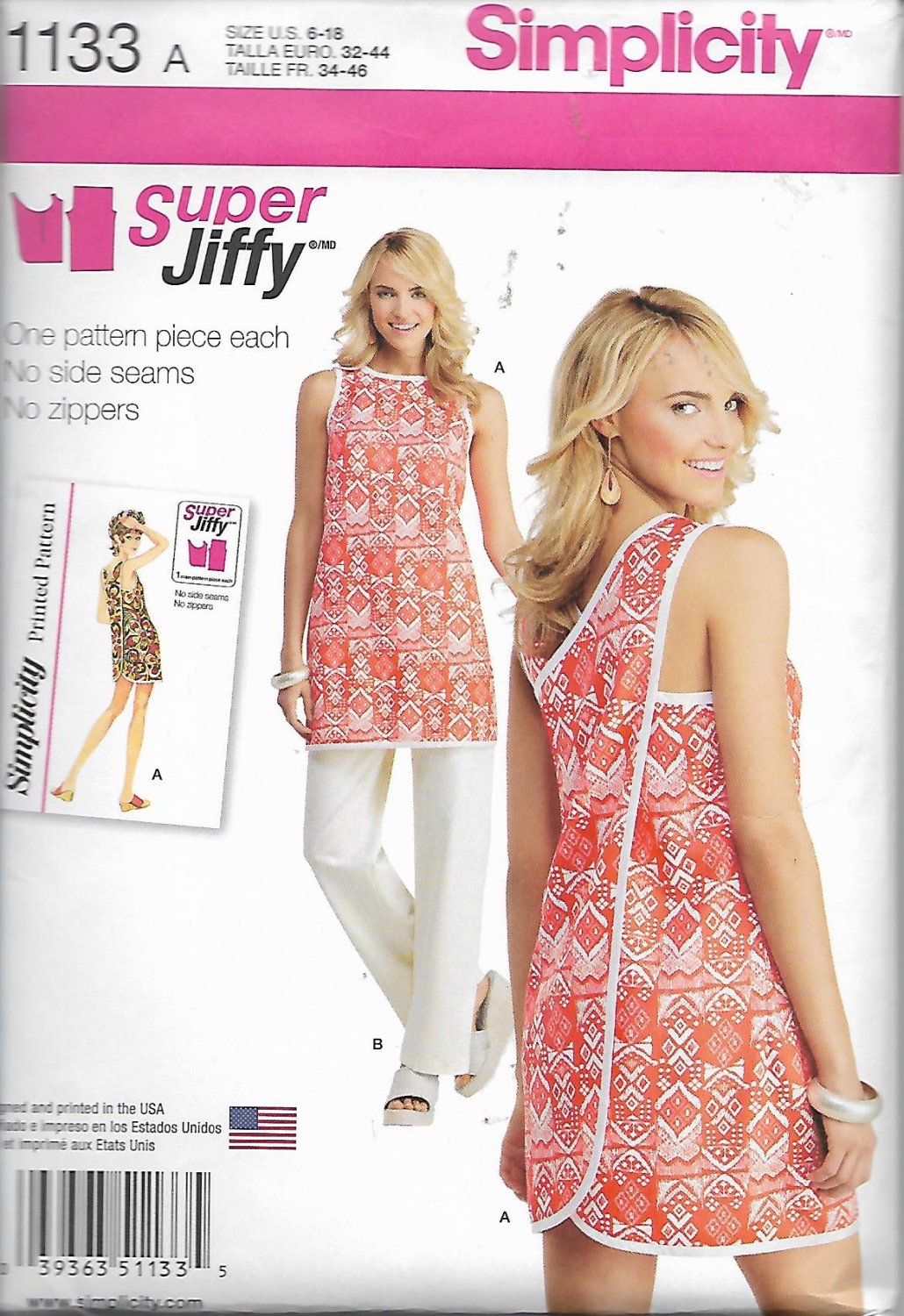 Simplicity 1133 (2015) Wrap Beach Cover-up Tunic Pants Pattern Size 6 8 ...