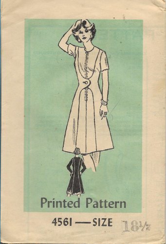 Vintage Mail Order Pattern 4561 Dress Size 18 1/2 UNCUT