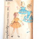 Simplicity Priner 3566 (1960s) Vintage Child Girls Dress Blouse Top Jumper Pattern Size 2 UNCUT