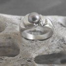 Sterling Silver And Fresh Water Pearl Ring (sz.6½)