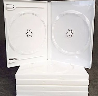 5 Standard Premium Double DVD CD Cases New White