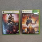 xBox 360 Lot of 2 Games Fable II & III Used
