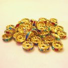Rhinestone Rondelle Spacers 10mm 100 PCS