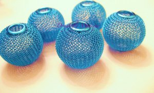 Mesh Ball Bead 30mm Turquoise