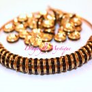 100mm Gold Rhinestone Rondelle Spacers 100 PCS