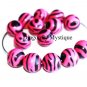 Basketball Wives Zebra Beads Hot Pink & Black