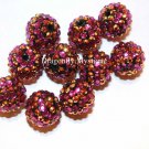 18mm Basketball Wives Resin Beads Purple & Gold Stripe