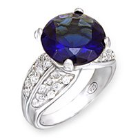 Blue Sapphire Round CZ Ring (A51015)