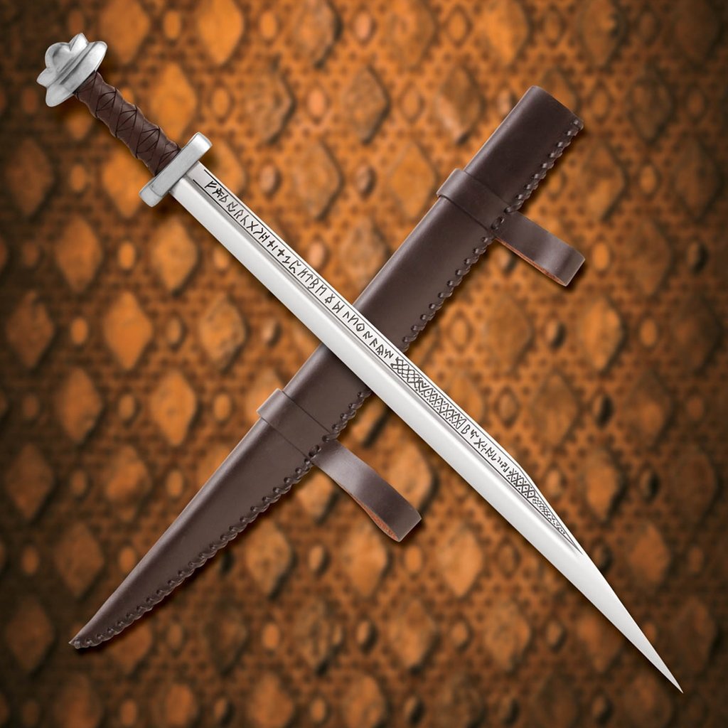 Viking Long Seax Sword 29 Replica With Leather Sheath
