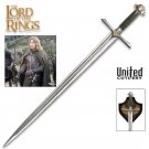 LOTR Sword of Faramir with Plaque United Cutlery Officially Licensed COA