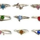 Rhodium Plated Rings with Lab Created Gemstones