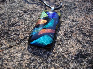 Multicoloured Dichroic Glass Pendant