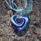 Blue Glass Heart Necklace