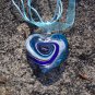 Blue Glass Heart Necklace
