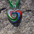 Green Glass Heart Necklace
