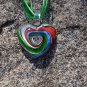 Green Glass Heart Necklace