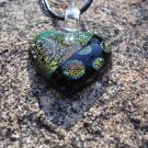 Orange Dichroic Glass Hearts