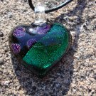 Green Dichroic Glass Heart