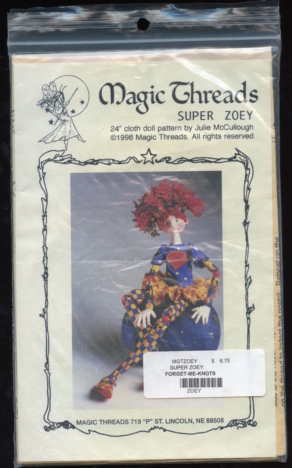 CLOTH ART DOLL PATTERN SUPER ZOEY BY JULIE MCCULLOUGH UC