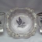 Federal Glass Company Duck Shot Glasses Matching Ash Tray Canada Goose Canvasback Mancave