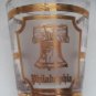PHILADELPHIA SHOT GLASS CULVER GOLD FROSTED LIBERTY BELL/INDEPENDENCE HALL