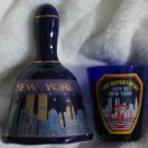 New York Fire Dept Shot Glass & New York Bell Glasses Twin Towers