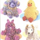 3933 Simplicity Looopy Animals 15" Toy Doll Bunny Duck Dog Poodle Pattern UC