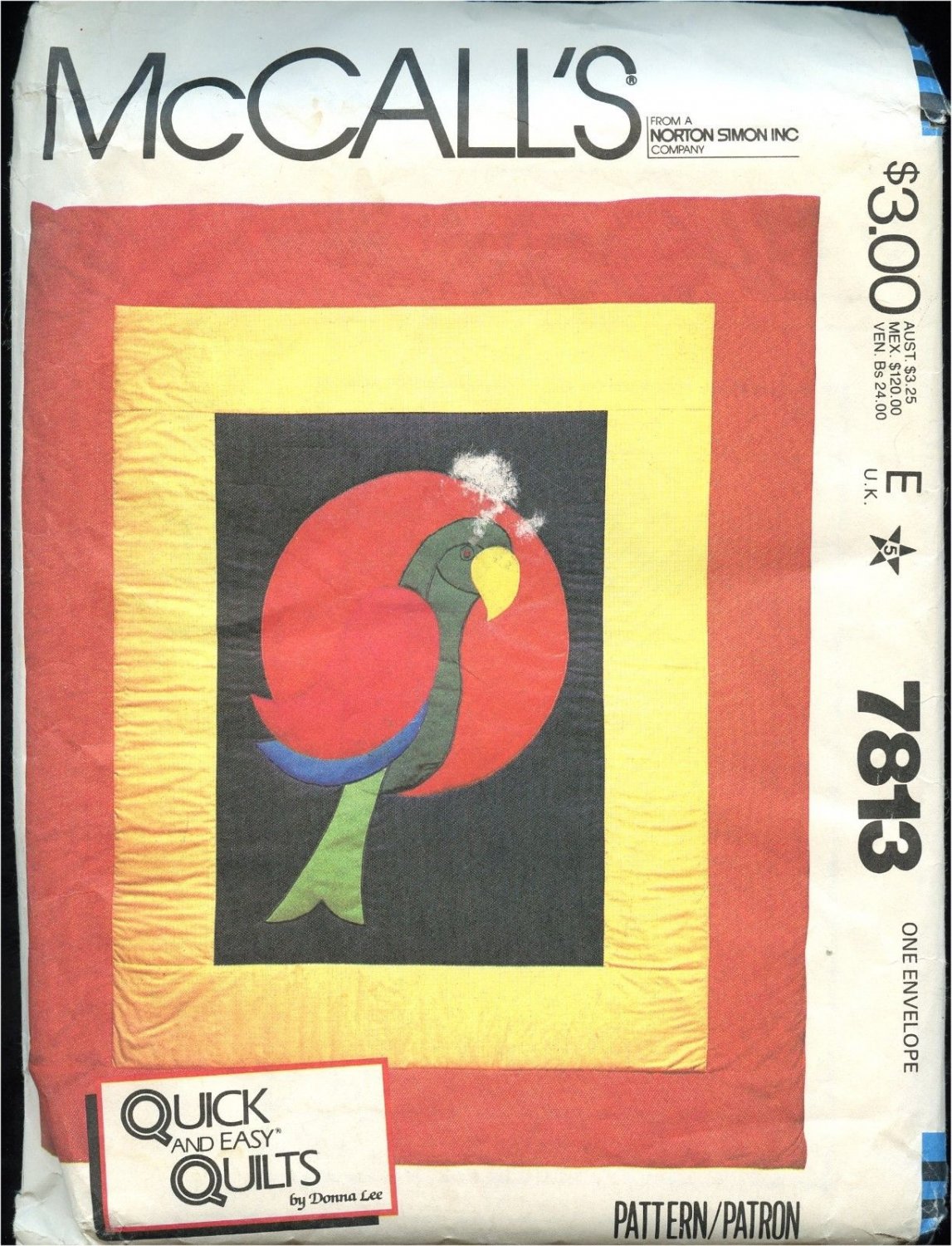 McCalls 7813 Parrot quilt 72x85 Quilting