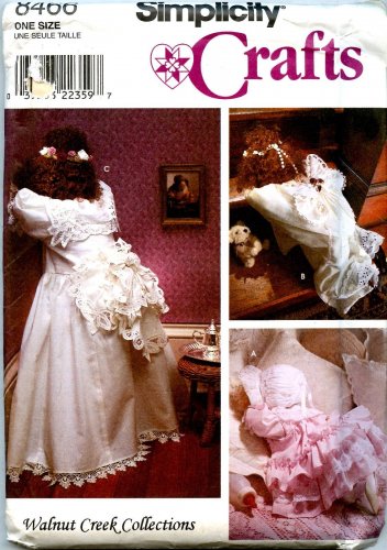 1998 Simplicity Crafts Sewing Pattern # 8466 "18",  24" & 29" Dolls & Clothes