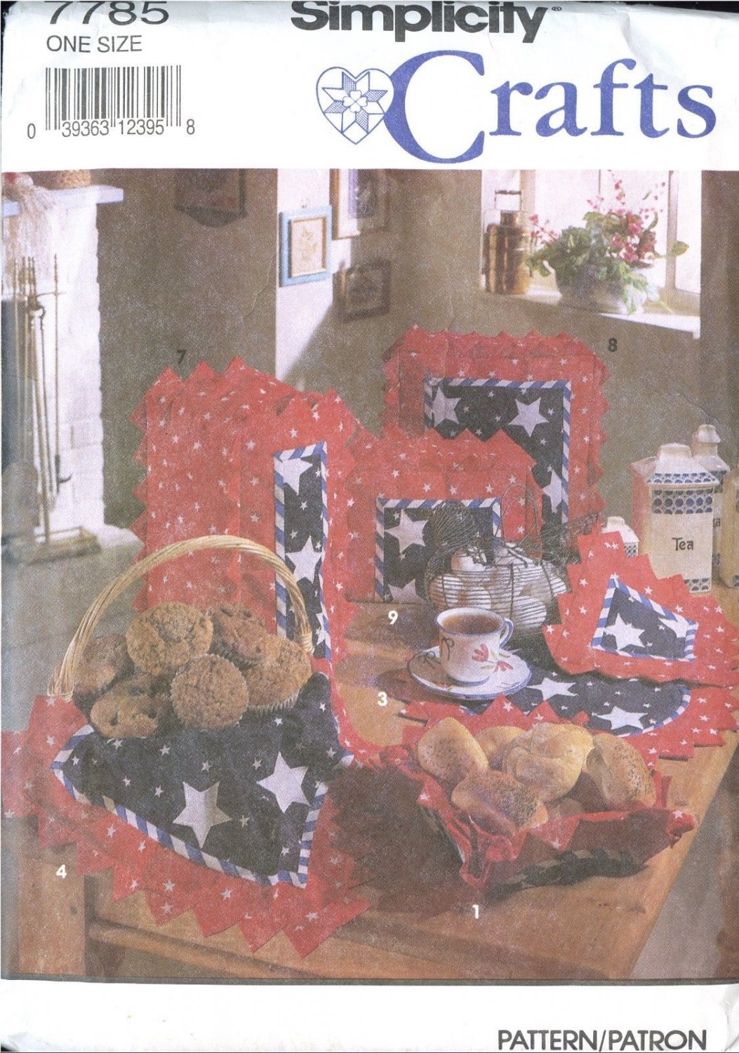 Simplicity CRAFTS Sewing Pattern #7785 - Patchwork TABLETOP ACCESSORIES - UNCUT