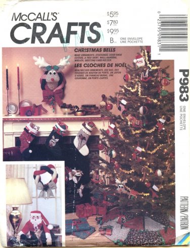 Christmas Pattern McCall's 638/P983/4457 Ornaments Stockings Skirt Decorations