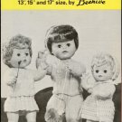 PATONS BEEHIVE ASTRA KNITTING PATTERN 2078 to fit 13, 16 and 17" Dolls