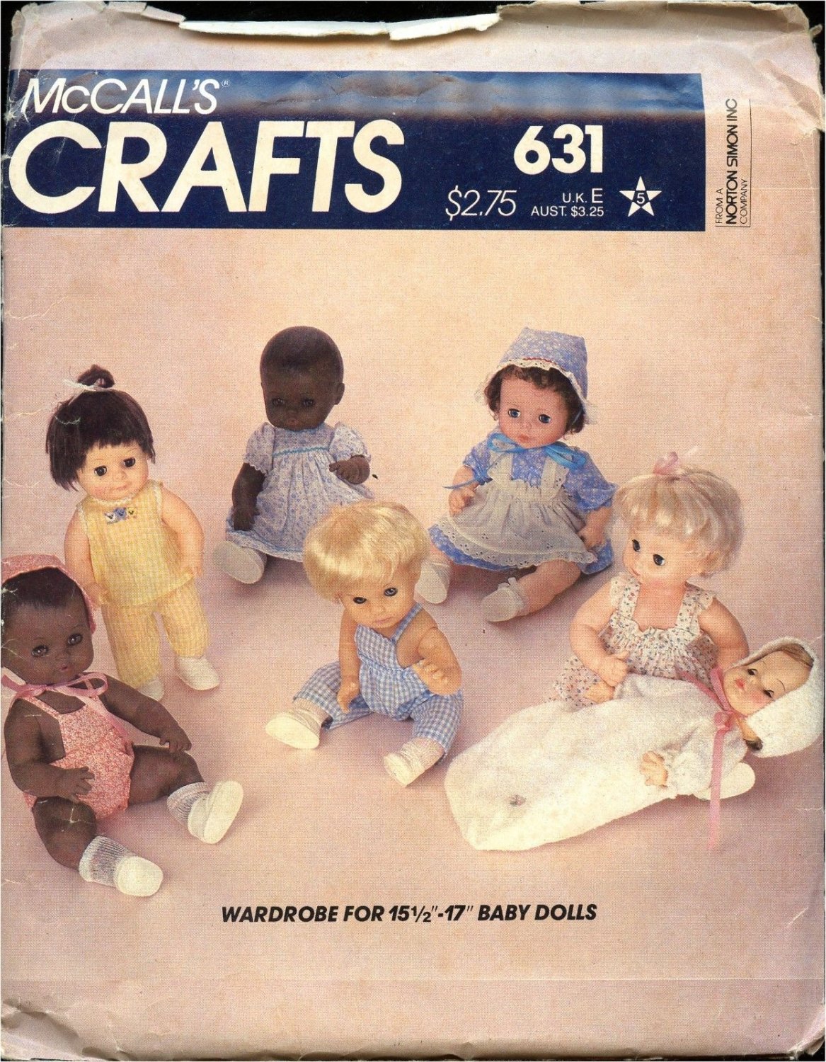 McCalls Doll Pattern 631 7775 for 15 1/2 17" baby dolls Sewing Pattern