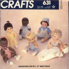 McCalls Doll Pattern 631 7775 for 15 1/2 -17" baby dolls Sewing Pattern Wardrobe
